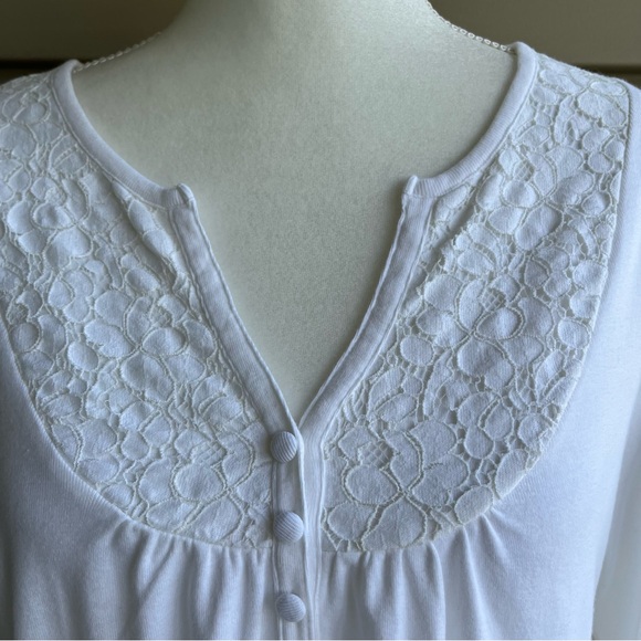 •St. John’s Bay• NWT Lace Detail Knit Peasant Top - XL - Picture 3 of 9